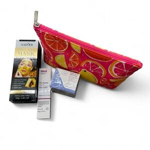 Citrus Print Cosmetic Bag & Beauty Bundle